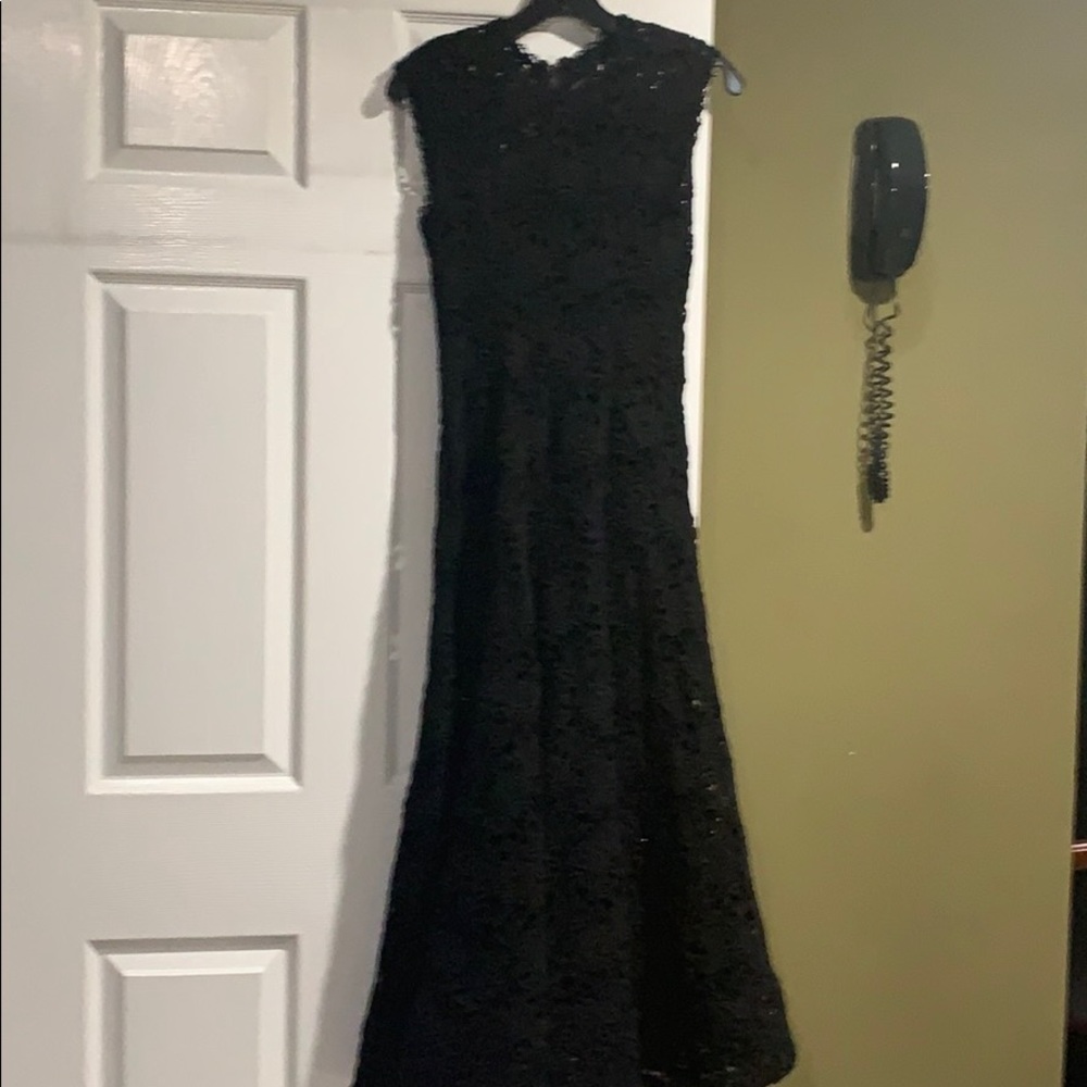 Alexis black lace midi dress